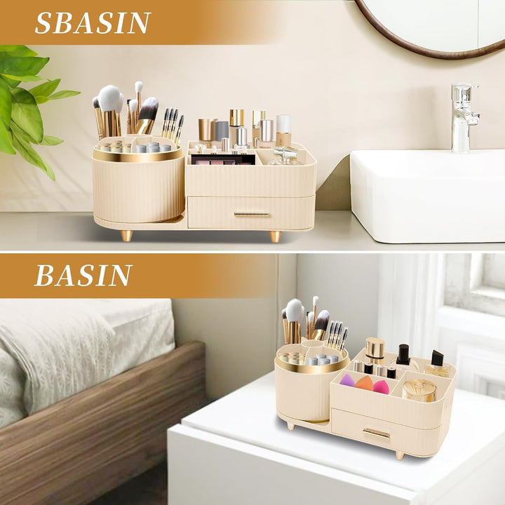 Cinnani Make Up Kosmetik Organizer, 360° Drehbarer Multifunktionale Kosmetikaufbewahrung,Beauty Orga