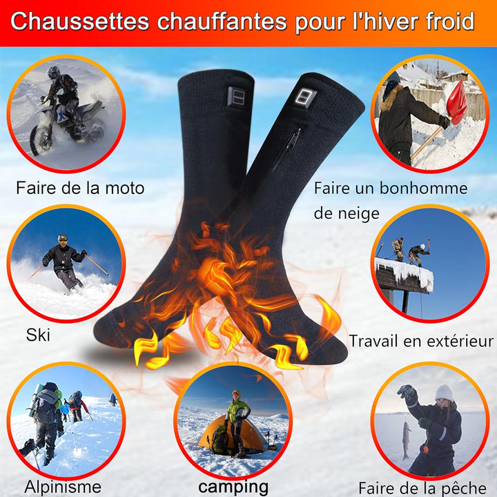 LPCRILLY Beheizte Socken, beheizte Füsse, waschbar, elektrisch, einstellbare Temperatur, für Outdoor