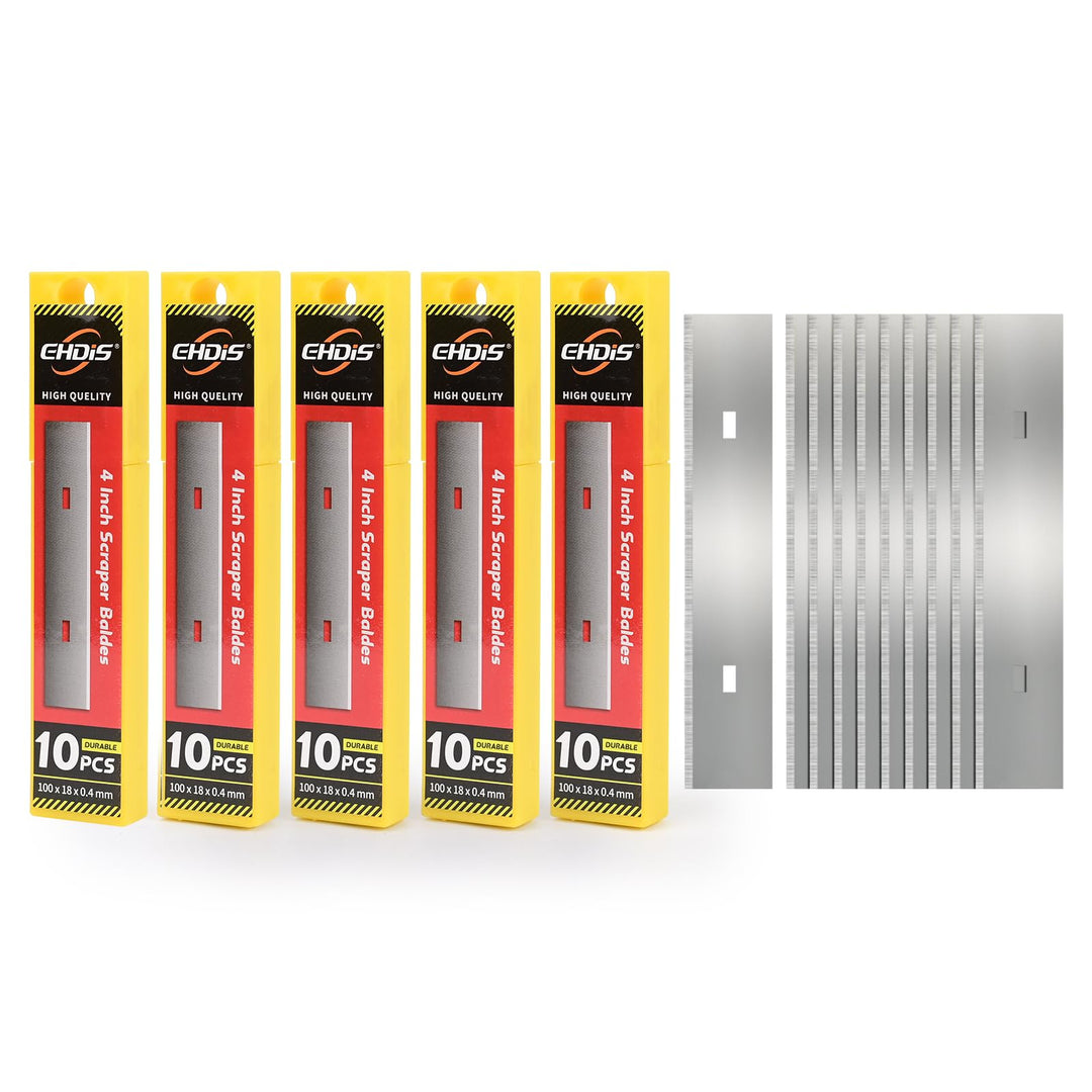 EHDIS 50 Stück Ersatzklinge für Schaber 100mm, Klingen für Farbschaber, Tapetenschaber, Teppichschab