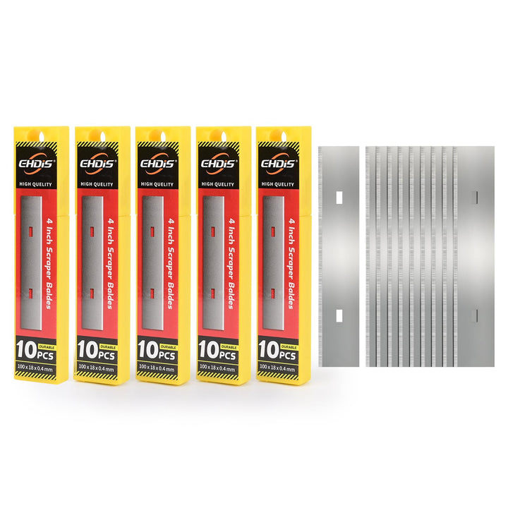 EHDIS 50 Stück Ersatzklinge für Schaber 100mm, Klingen für Farbschaber, Tapetenschaber, Teppichschab