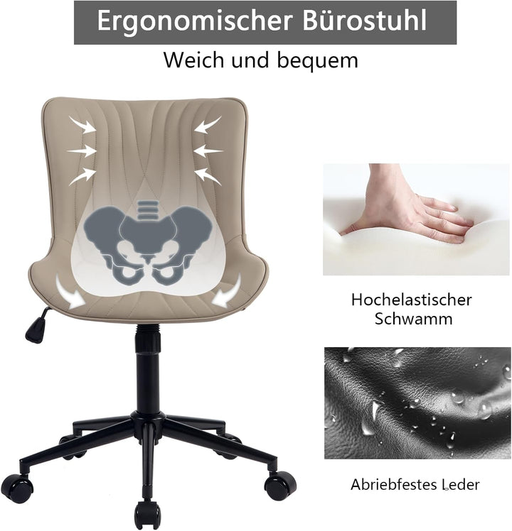 YOUTASTE Ergonomischer Bürostuhl Schaukeldrehstuhl Lounge Stuhl Höhenverstellbare 360° Kunstleder Dr