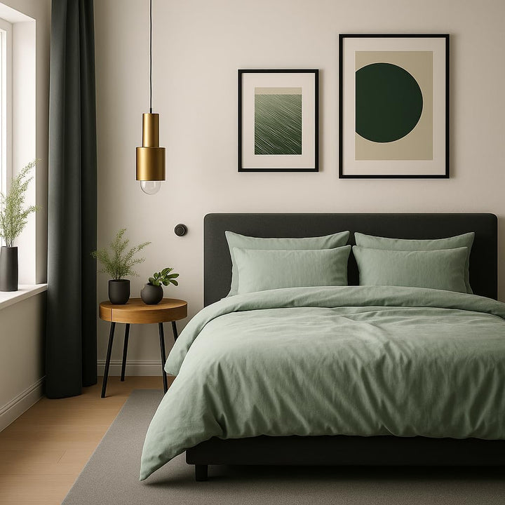 VelvetHome Deluxe Bettwäsche 155x220 Baumwolle Bettbezug 155x220 cm mit Kissenbezug 80x80 cm Hohe Qu