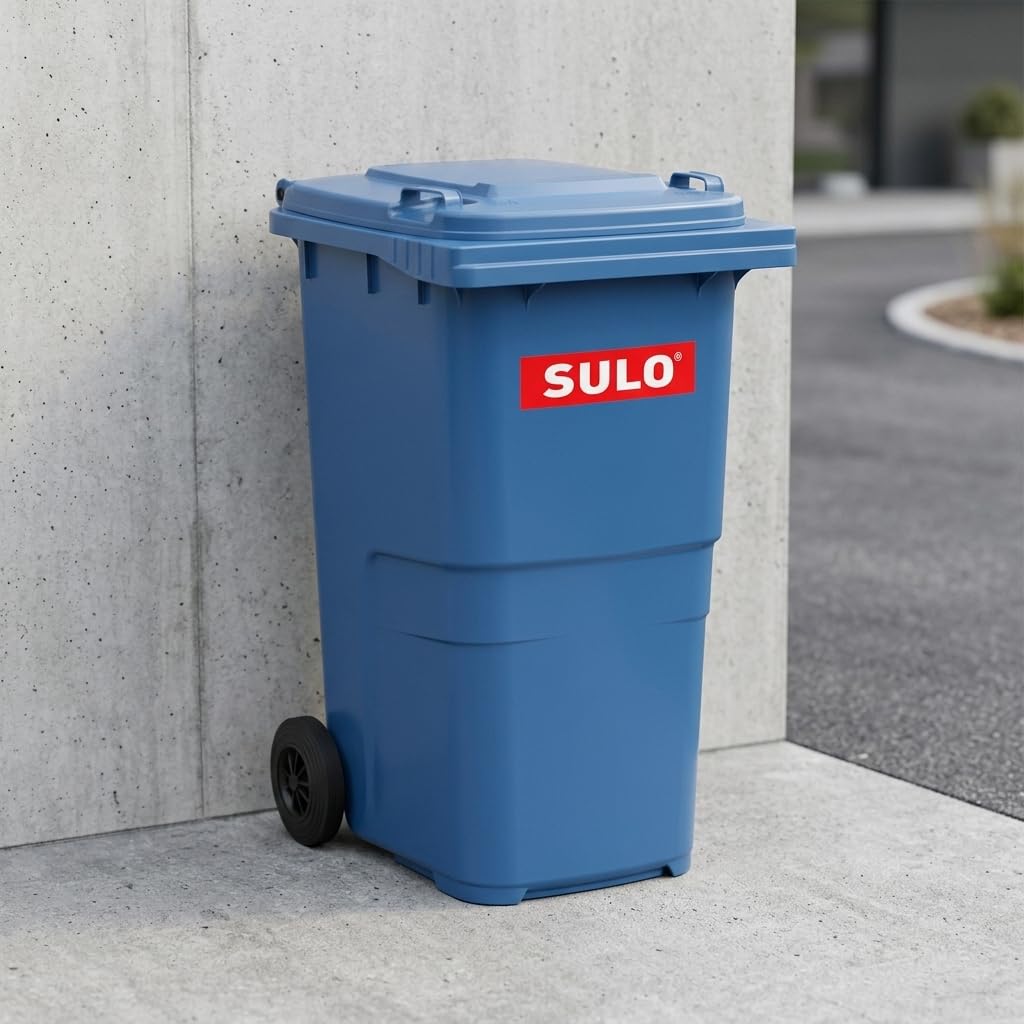 plasteo SULO Mülltonnen 2X 240L HD-PE UV-beständig Made in Germany | 2 robuste 240L Abfalltonnen aus