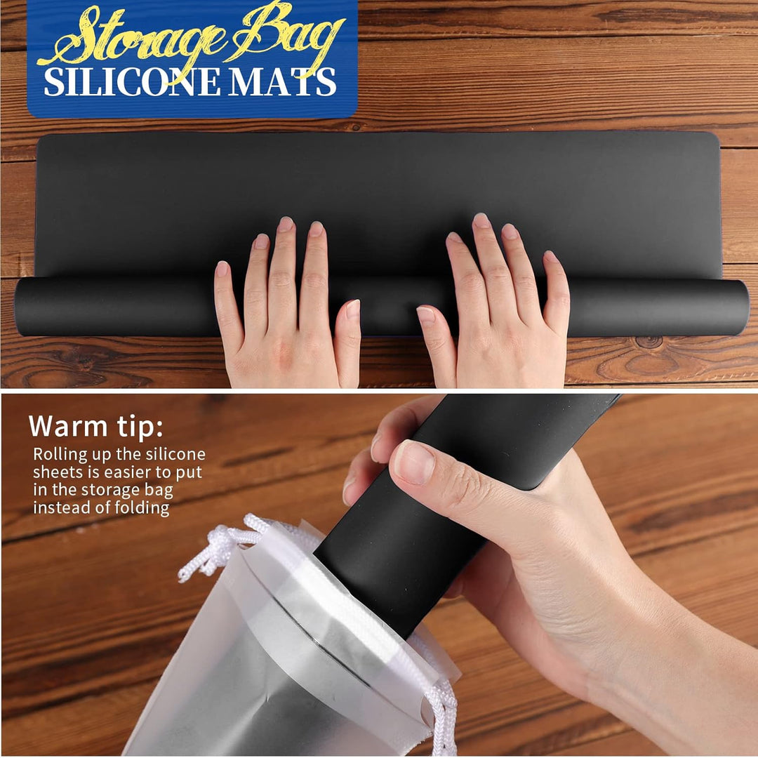 FANDAMEI 70x50 cm Grosse Silikonmatte mit Aufbewahrungsbeutel, Silikonfolie Bastelmatte Silikon Unte