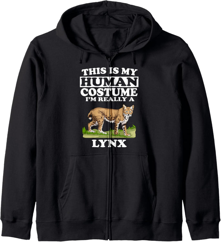 This Is My Human Costume I'm Really A Lynx Cat Kapuzenjacke