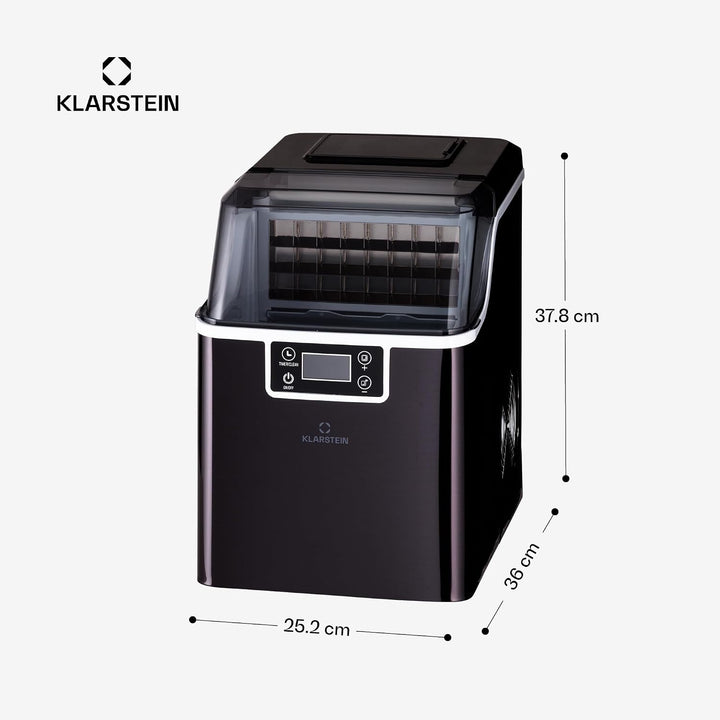 Klarstein Eiswürfelmaschine für Zuhause Camping Gastro, Schnelle Mini Eiswürfelmaschine Klein, Profi
