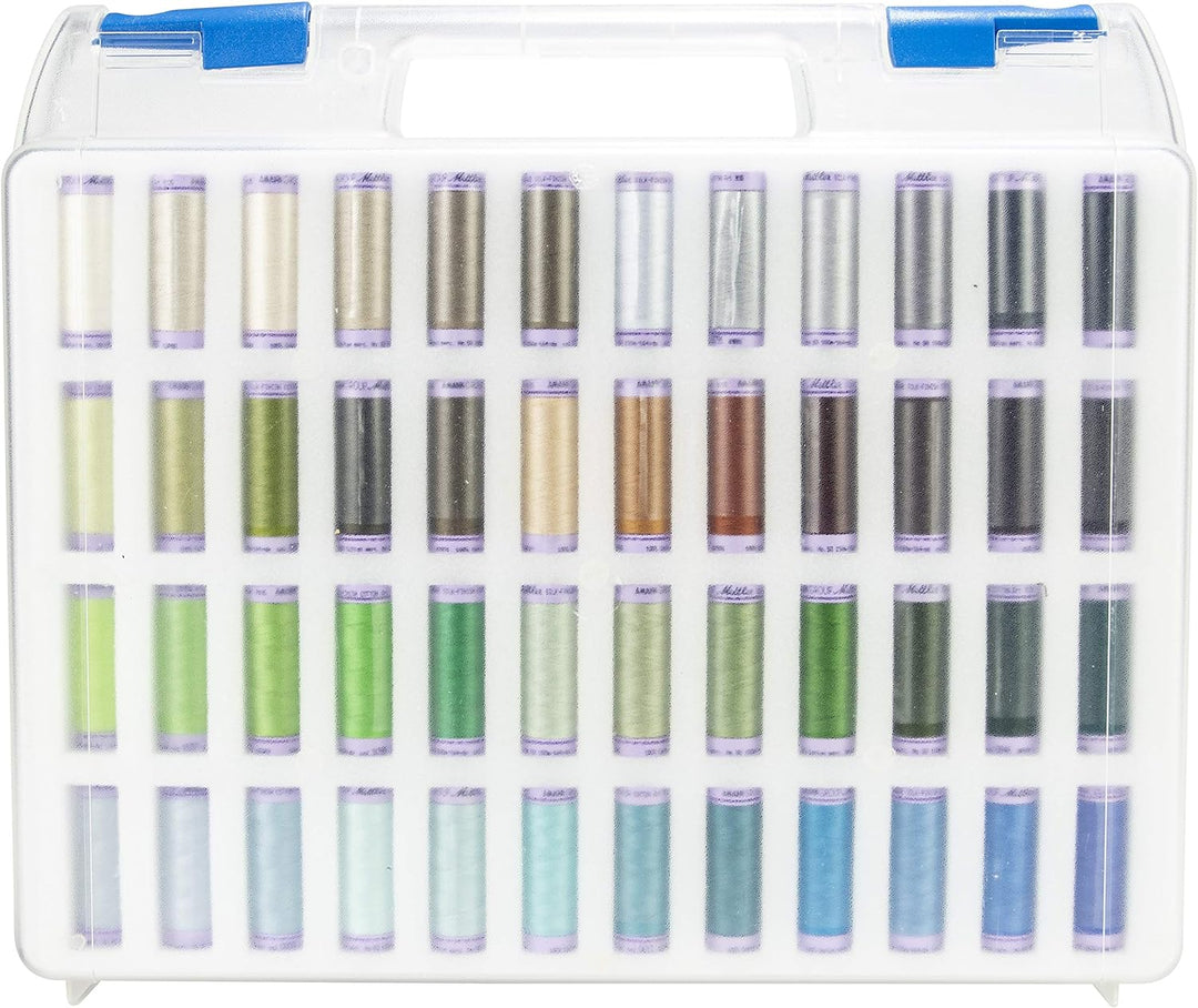 Mettler Seidengarn mit 96 Spulen, mehrfarbig
