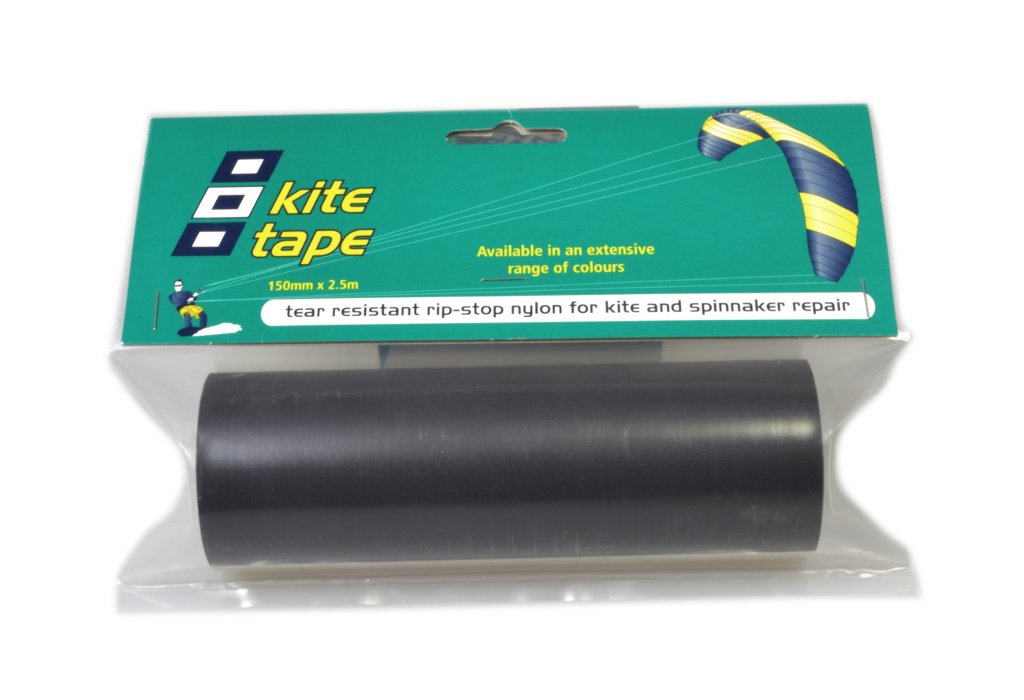 Reparaturklebeband Kite Tape 150mm x 2,5m Schwarz, Schwarz