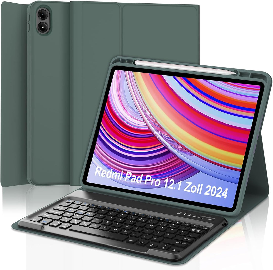 IVEOPPE Tastatur Hülle für Xiaomi Redmi Pad Pro, Tastatur Redmi Pad Pro 12,1 Zoll 2024, Bluetooth Ma