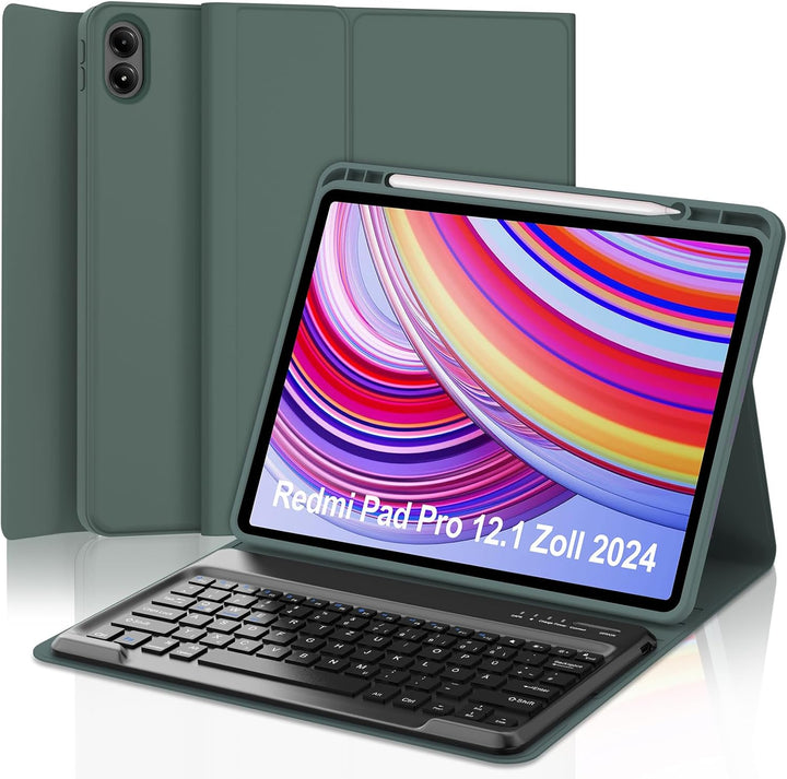 IVEOPPE Tastatur Hülle für Xiaomi Redmi Pad Pro, Tastatur Redmi Pad Pro 12,1 Zoll 2024, Bluetooth Ma