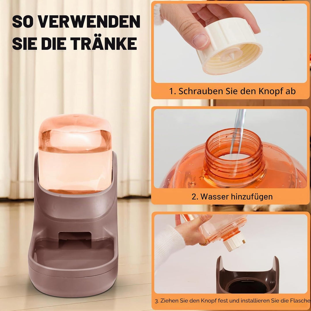 Automatisches Futter- und Wasserspender für Hunde, Katzen, Futterspender und Wasserspender, 3,8 l, 2