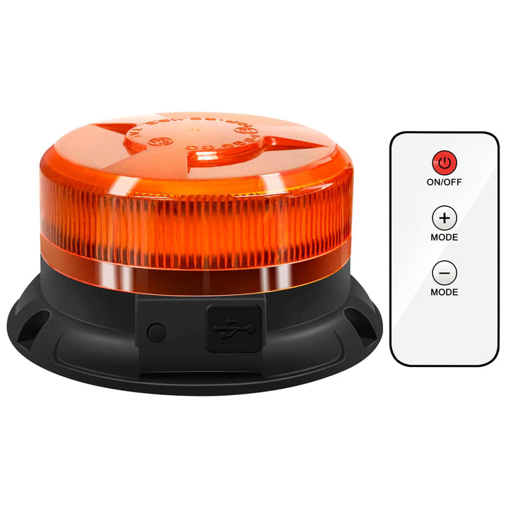 AnTom rundumleuchte akku Mit Fernsteuerung 9 Blitzmuster 12V 24V Gelb Warnleuchte led magnet mit 3 M