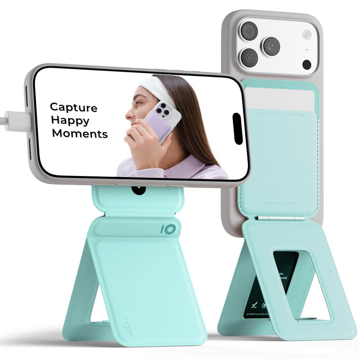 MOFT Handy Stativ für Smartphone, [Ultra Dünn & Tragbar] Faltebar MOVAS Veganes Leder Stativ für Mag