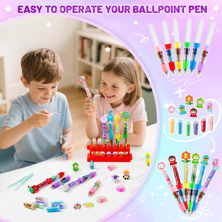 Stifte Selber Machen Set Kinder, 20 Stück DIY Personalisierte Stifte Bastelset Kinder mit 4 Farben u