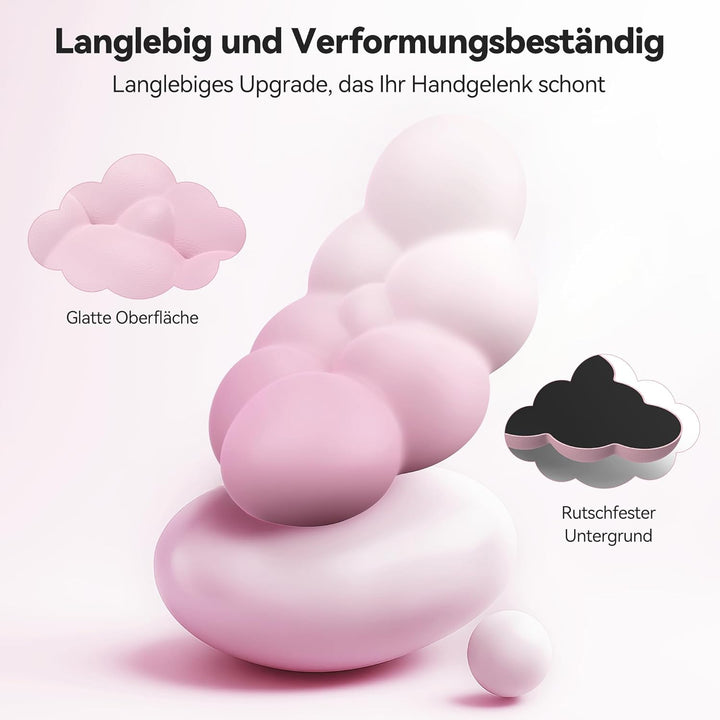 TECKNET 3-In-1 Wolkenförmige Handballenauflage Tastatur, Ergonomische Handauflage mit Memory-Schaum