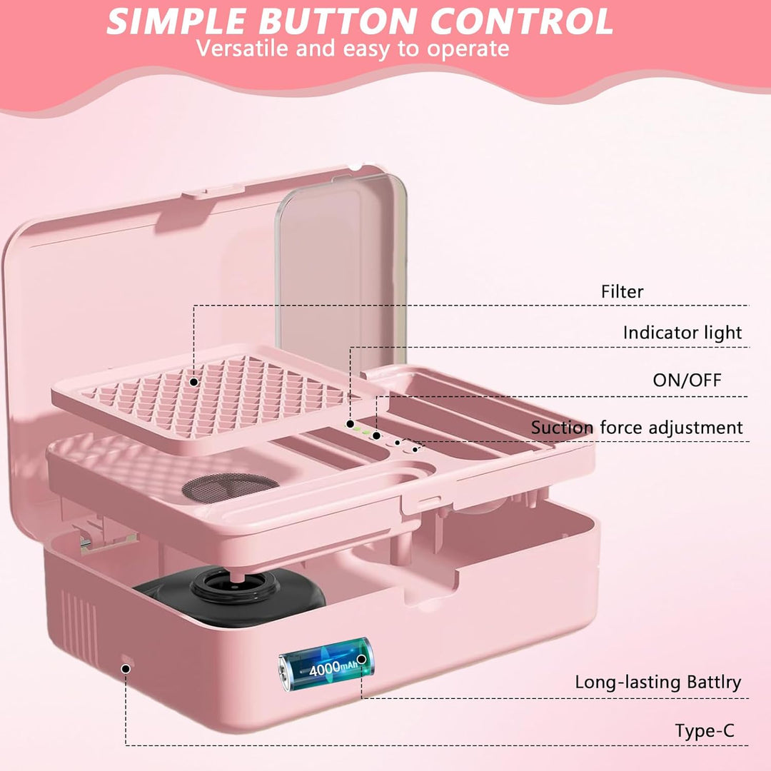 Nagelstaubsauger mit Elektrischer Nagelfräser, Professioneller Nagelbohrer und Staubabsauger 2-in-1,