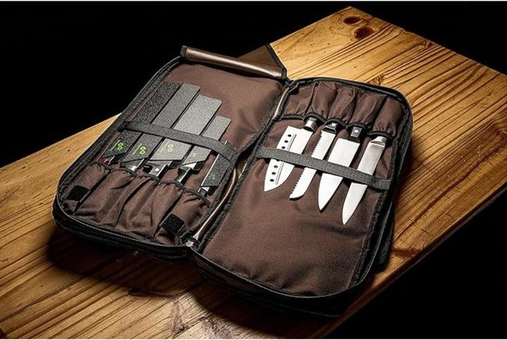 EVERPRIDE Messertasche mit 20 Taschen Braun, Braun
