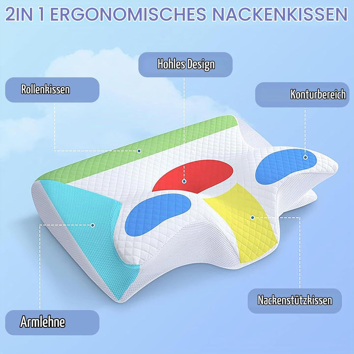 Pillow Daddy Schlafkissen, Kissen für Nackenschmerzen Memory Foam Nackenkissen, Ergonomisches Anti S