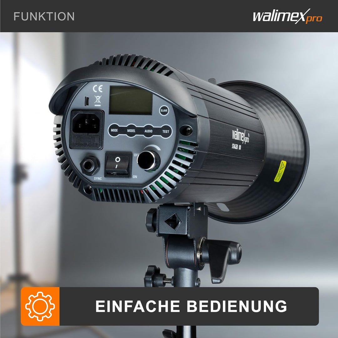 Walimex pro Campaigner 600 HS Studioblitz mit Integriertem 2.4 GHz Empfänger, 600 Ws, Schnelle Abbre