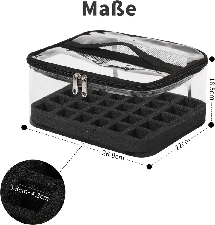 Nagellack Aufbewahrung für 30 Flaschen,Transparenter Nagellack Organizer & Kosmetikkoffer aus spritz