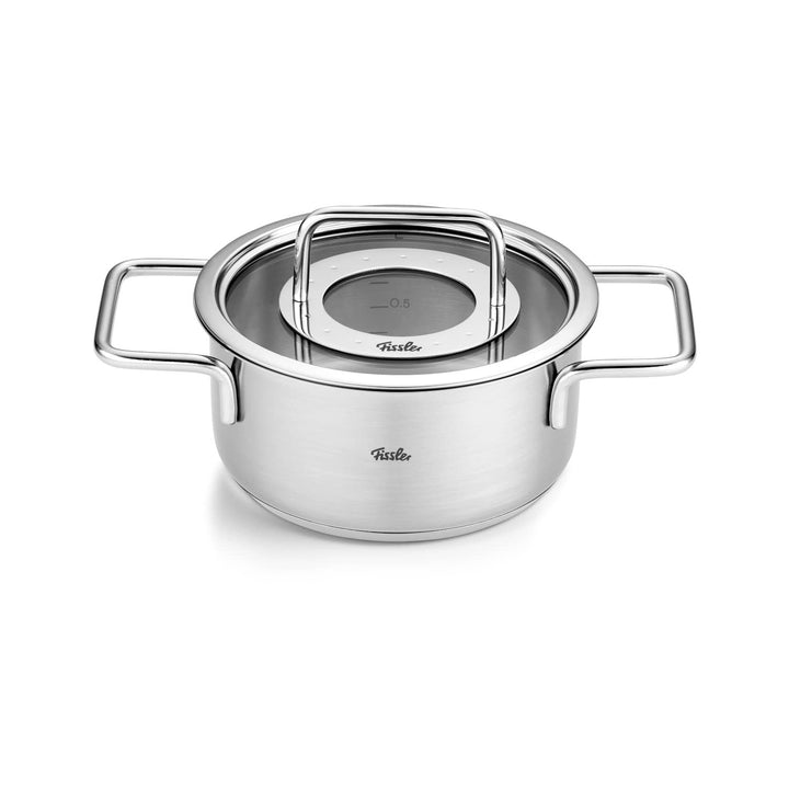 Fissler Pure Collection/Edelstahl-Kochtopf (Ø 16 cm, 1,9L) Töpfe inkl. Glas-Deckel, Innen-Skalierung