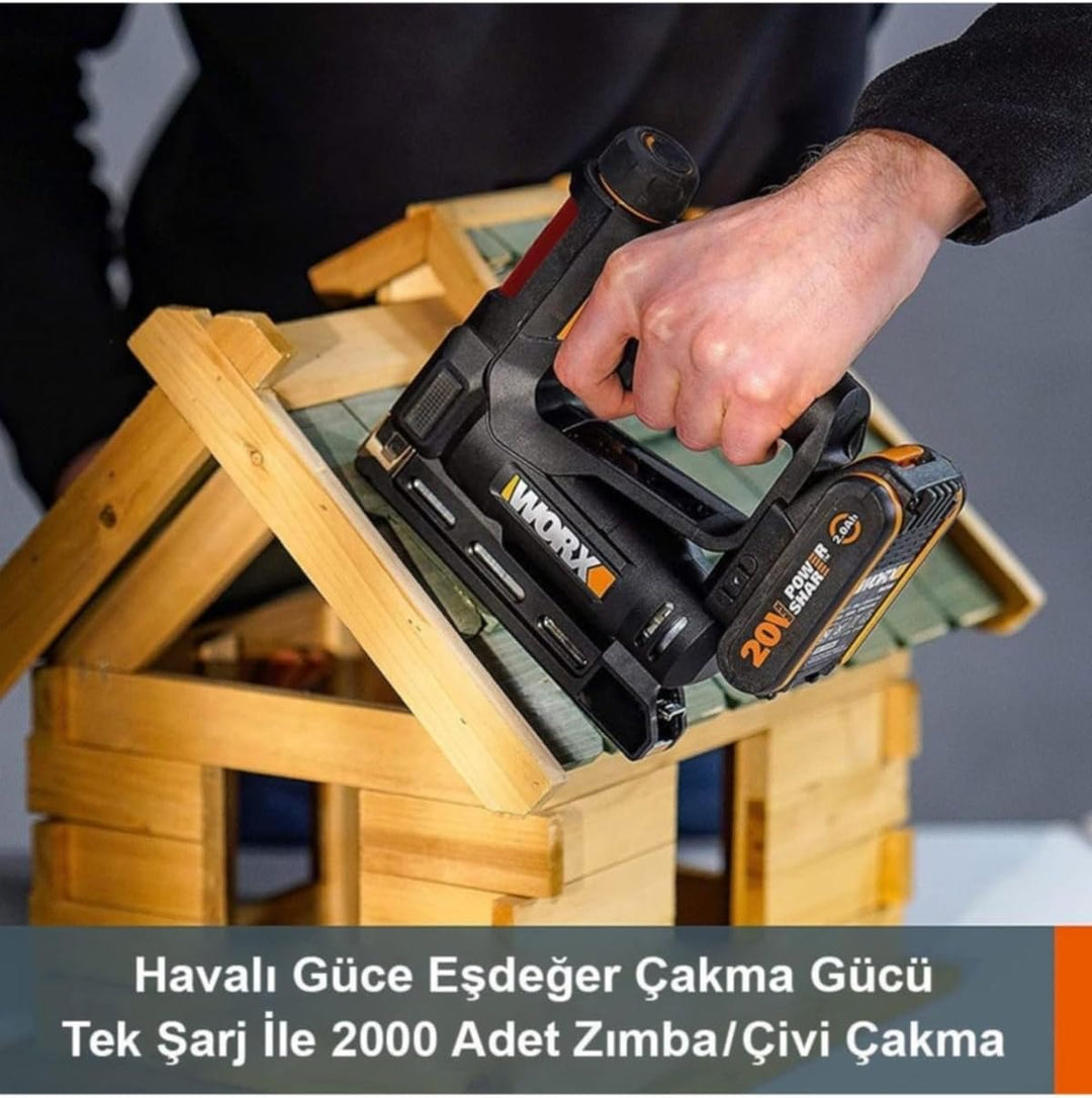 WORX WX843 NailForce Akku Nagler und Tacker 20V - für Nägel bis 15mm & Tackerklammer bis 10mm - einf