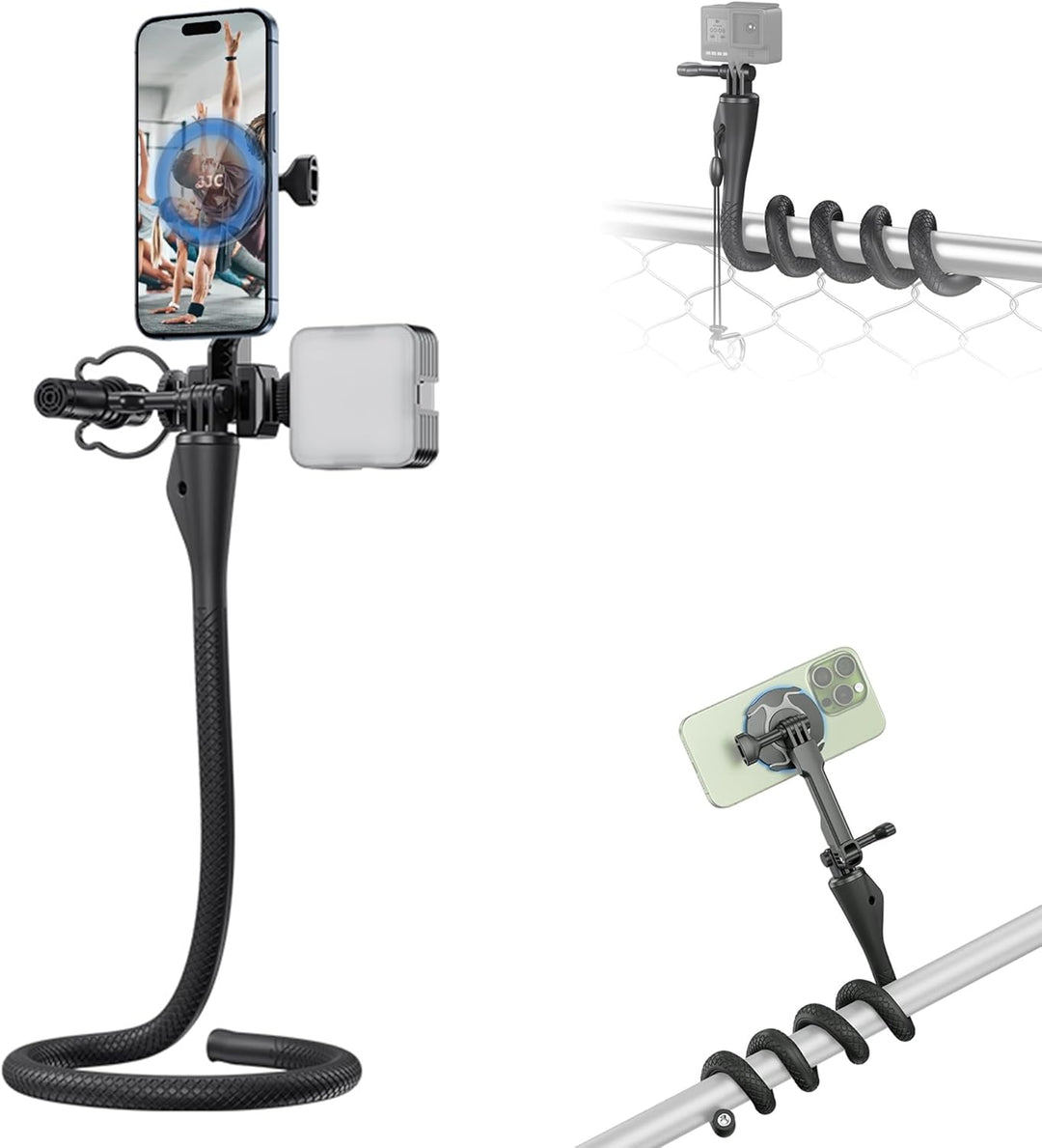 Magnetisches Flexibles Handy Ständer Einbeinstativ für iPhone 17/16/15/14/13/12,Abnehmbarer Monopod