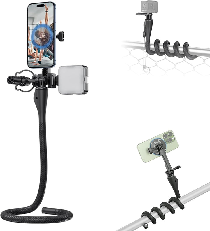 Magnetisches Flexibles Handy Ständer Einbeinstativ für iPhone 17/16/15/14/13/12,Abnehmbarer Monopod