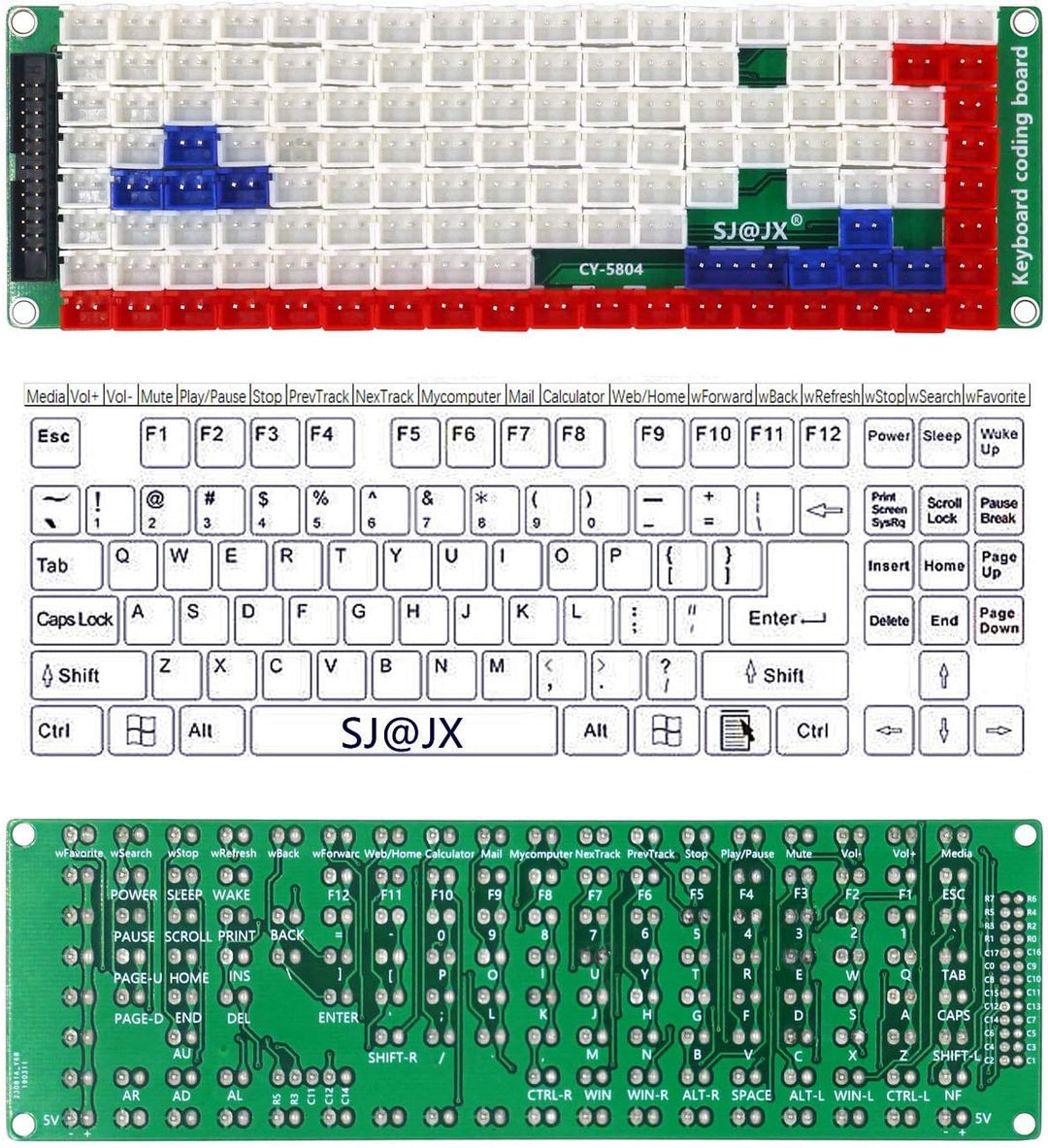 Development Keyboard Encoder Board Game Controller DIY LED Keyboard Development Board Media Music US