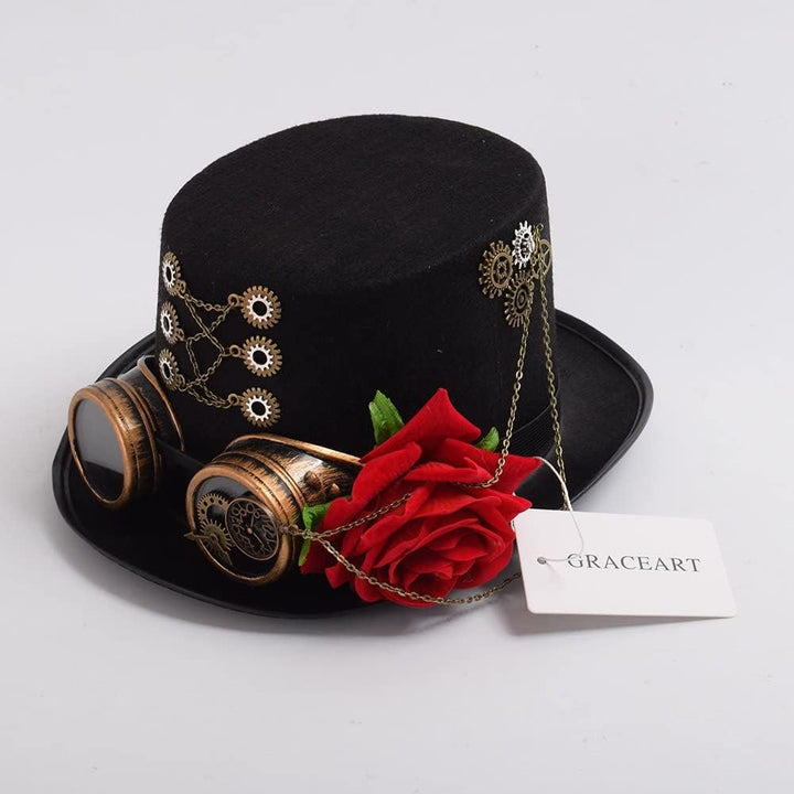 GRACEART Steampunk Hut Zylinder mit Brille M Style-01, M Style-01