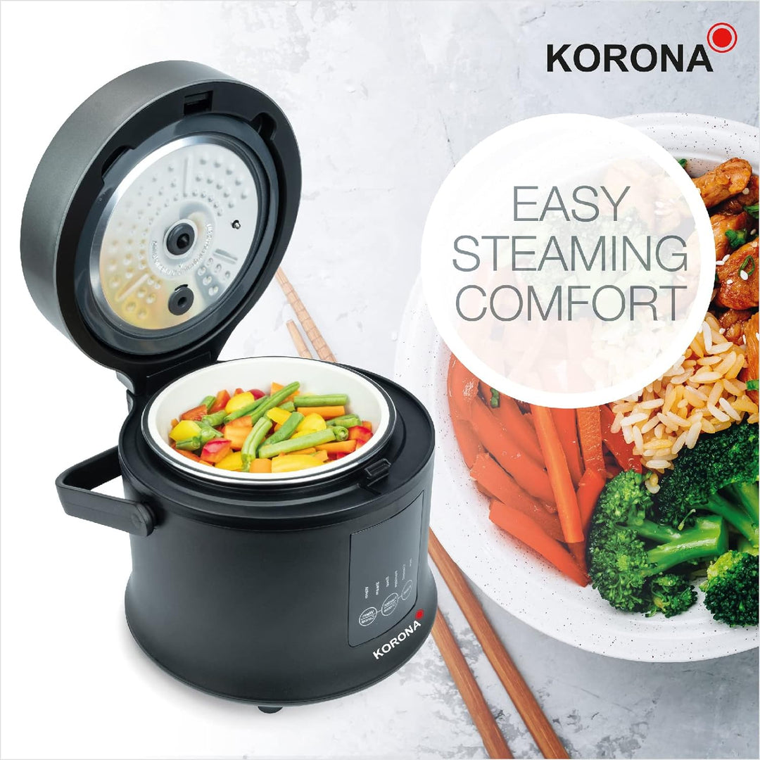 Korona 58011 Digitaler Reiskocher und Dampfgarer mit Warmhaltefunktion | Kochtopf herausnehmbar | LE
