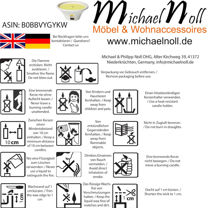 Flammschalen Lemon Breeze Citronella für draussen 4 Stück - Outdoor-Kerzen Terracotta - Für deinen G