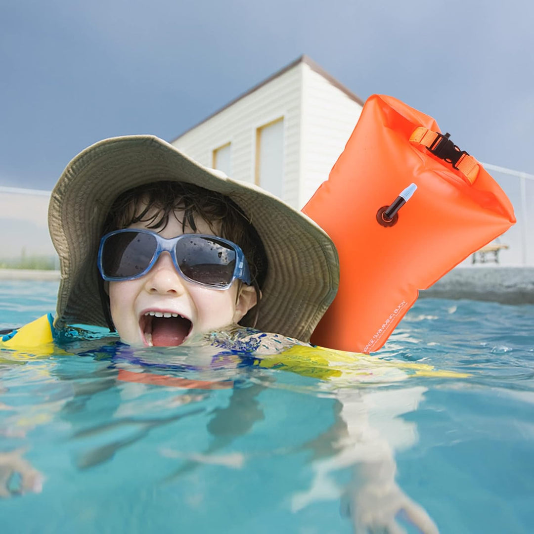 Schwimmboje,20L Trockensack Boje Schwimmen Aufblasbare mit Wasserdichter Handytasche,Swimming Buoy f