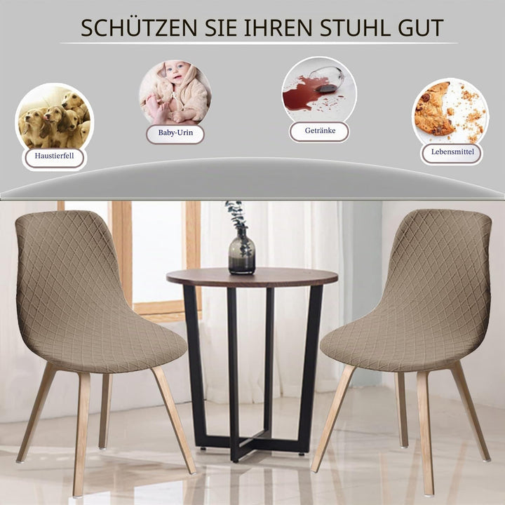 JUNZHE Muschelstuhlhussen Retro-Stuhlhussen Stretch-Spandex-Druck, Lounge-Eckstuhlschutz für Esszimm