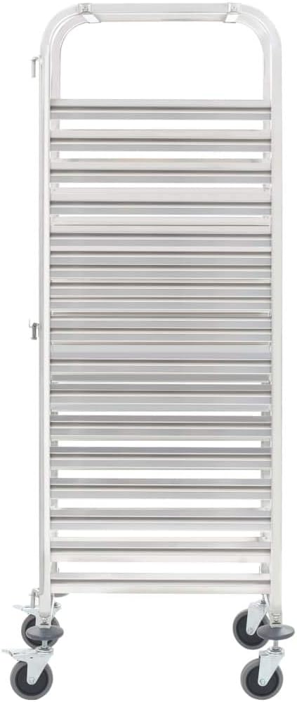 vidaXL Tablettwagen für 16 Tabletts Transportwagen Gastro Abräumwagen Regalwagen Stikkenwagen Blechw