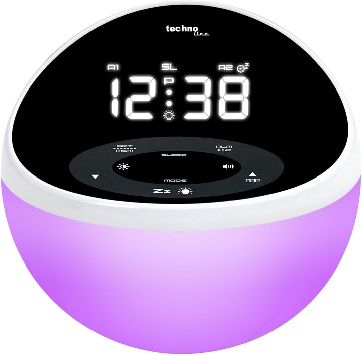 Technoline, WT 500 Premium-Radiowecker, weiss-schwarz, 14,5 x 14,5 x 12,5 cm