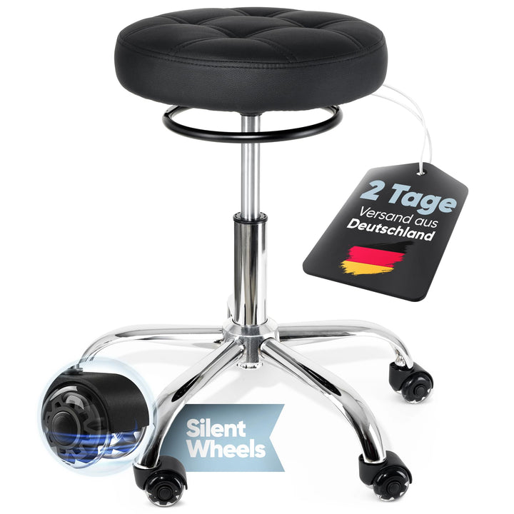 Bürohocker Ergonomisch [TESTSIEGER] Rollhocker Sitzhocker Höhenverstellbar [48-68cm] Ergonomischer H