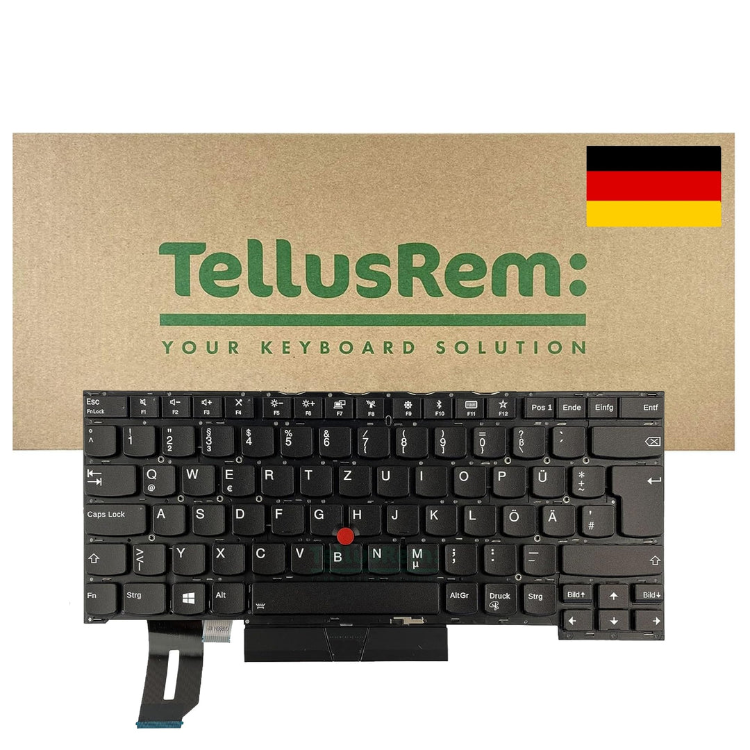 TellusRem ersatztastatur Deutsche Hintergrundbeleuchtung für Lenovo Thinkpad T490s T495s, Deutsche