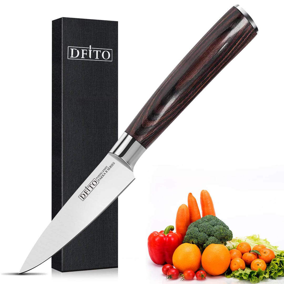 Dfito 9cm Schälmesser, Obst und Gemüsemesser, Edelstahl Obstmesser Ergonomischer Griff Edelstahl Küc