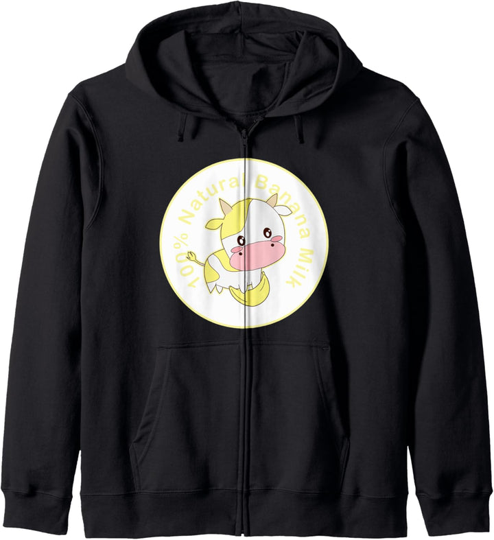 Kawaii süsse gelbe Kuh, Kawaii Banane Milchmädchen Kapuzenjacke