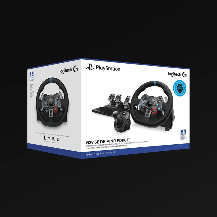 Logitech G G29 SE Driving Force Rennlenkrad und Pedale, Force Feedback, echtes Leder + Logitech G Dr