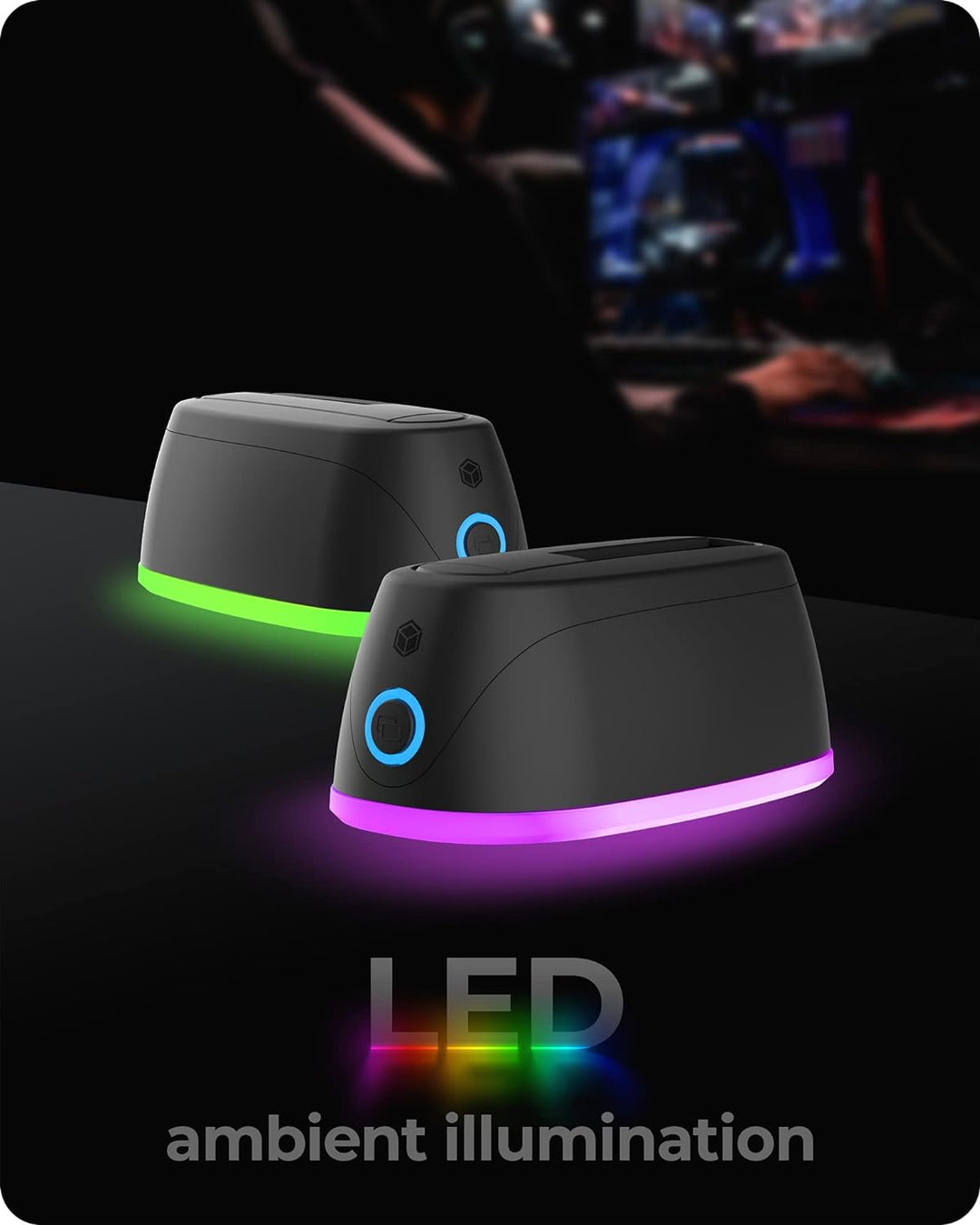 ICY BOX HDD / Festplatten Docking Station USB 3.0 für SATA 2,5 Zoll & 3,5 Zoll, RGB Beleuchtung, Fes