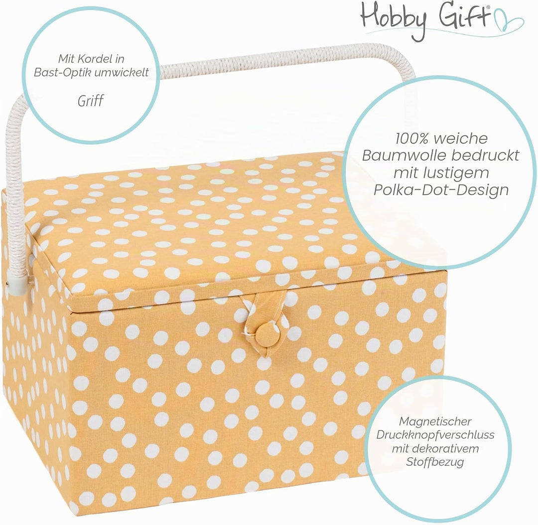 Hobby Gift Exclusive, grosse Nähbox, Bastel-Aufbewahrungsbox, Zubehörablage, Nadelkissen, PVC-Griff