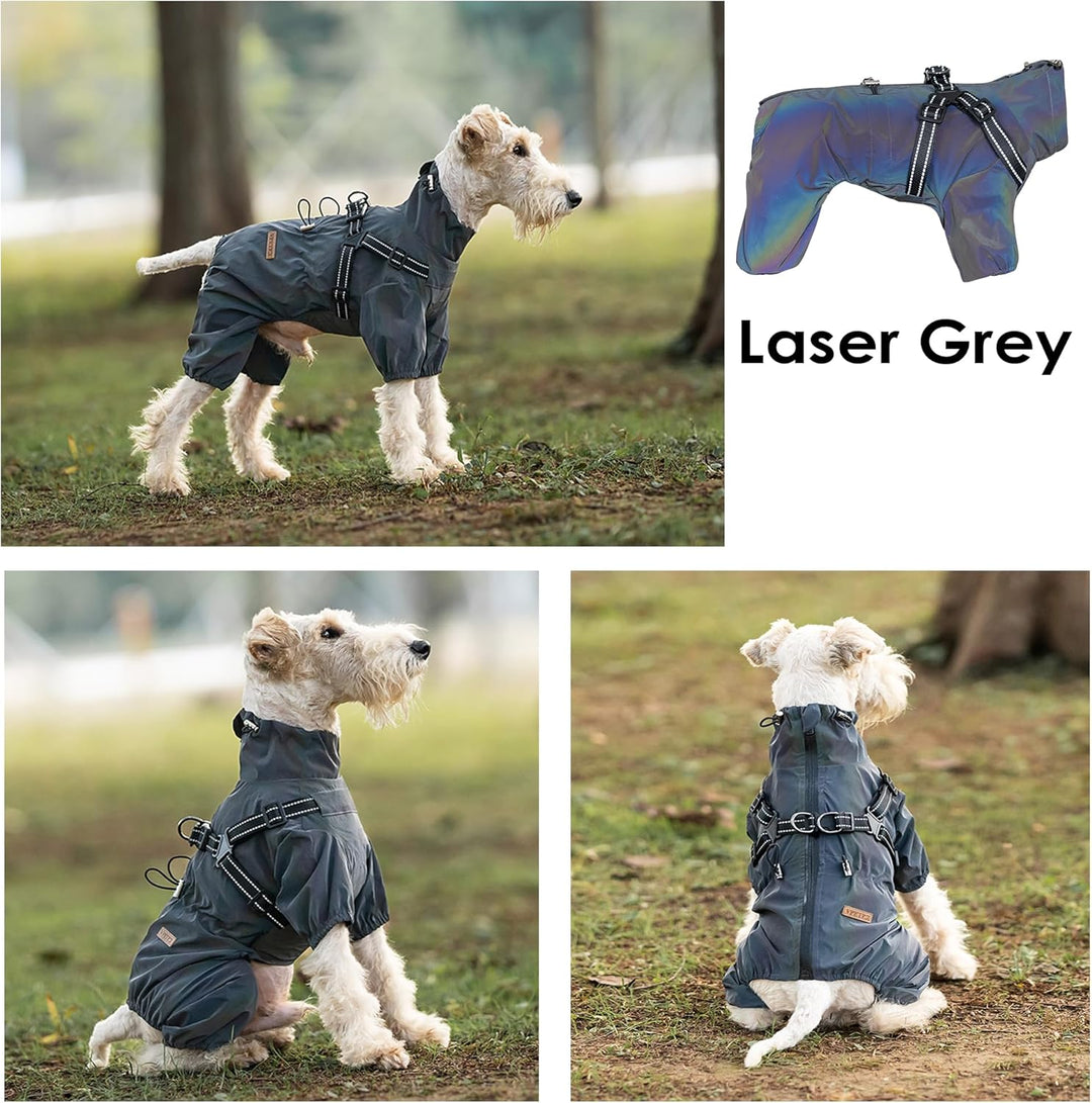 BT Bear Hundegeschirr-Regenmantel, verstellbare 4 Beine, Hunde-Regenjacke mit Geschirr, reflektieren