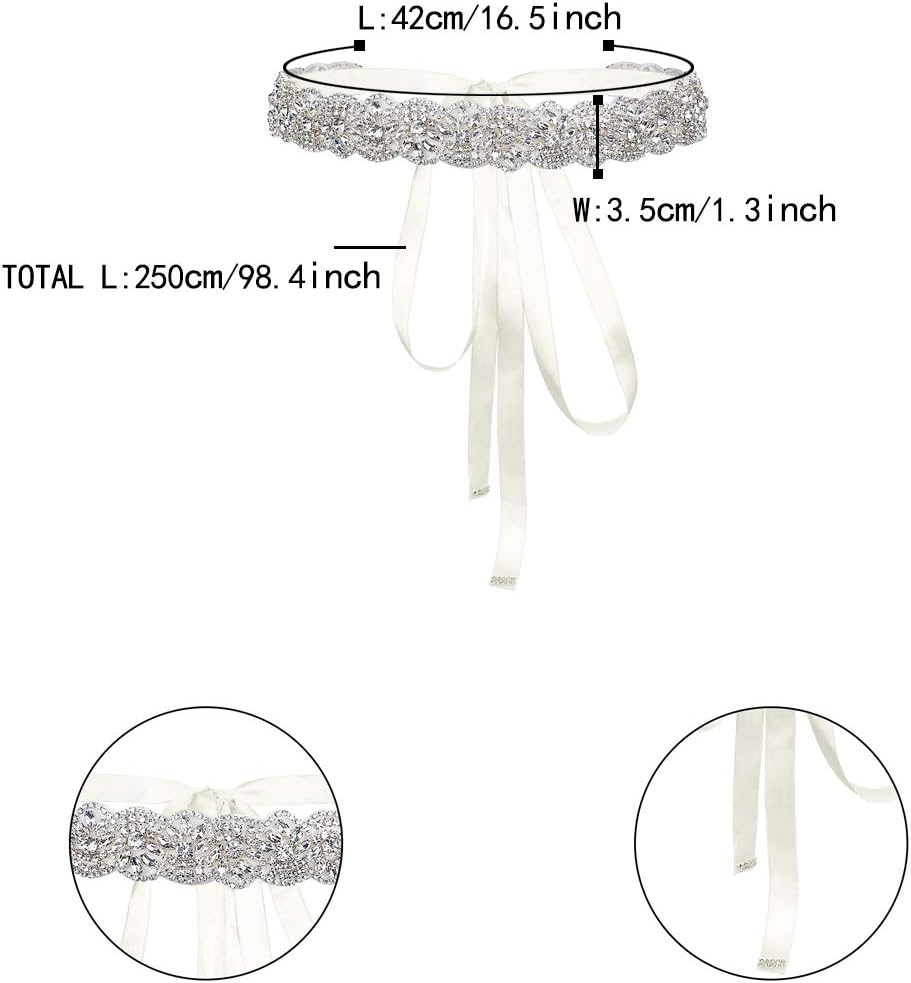 EVER FAITH Braut Gürtel Hochzeit Kristall Schärpe für Brautjungfernkleider Brautkleid Ballkleid Aben