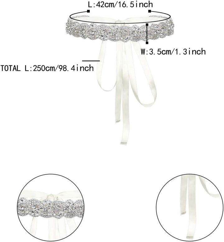 EVER FAITH Braut Gürtel Hochzeit Kristall Schärpe für Brautjungfernkleider Brautkleid Ballkleid Aben
