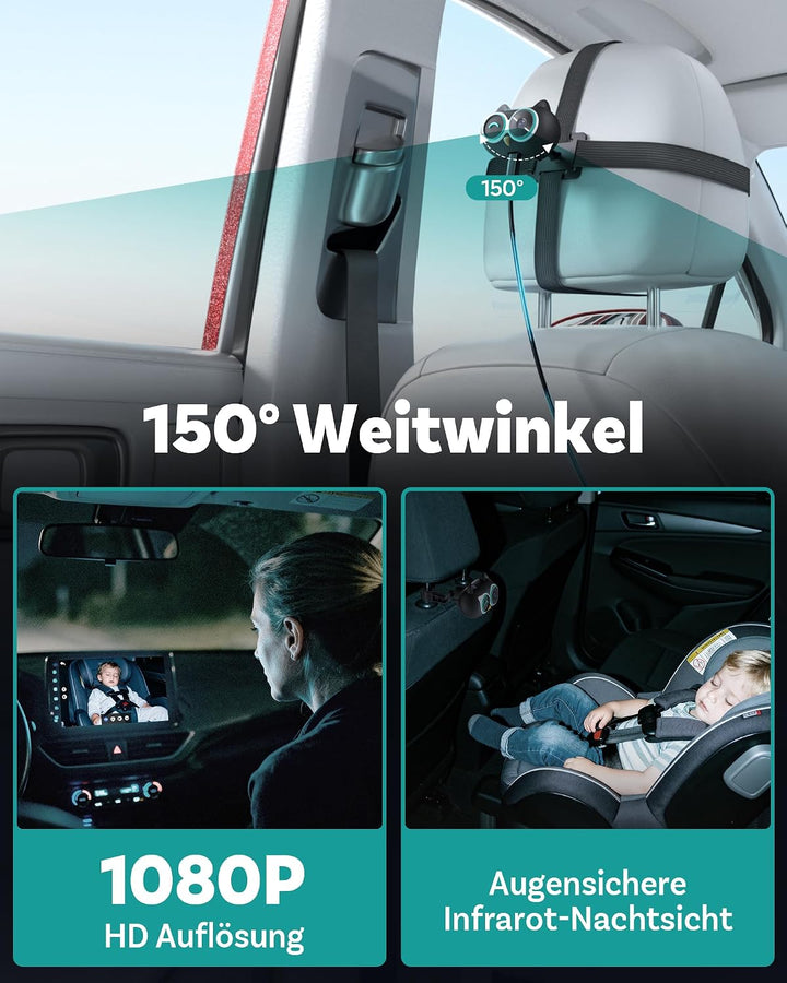 OTTOCAST 2-in-1 Baby Auto Kamera &amp; Wireless CarPlay Adapter, 1080P HD, Echtzeit-Anzeige auf Original