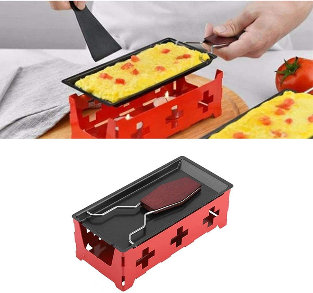 RoseFlower Mini-Raclette-Grill Einzelset für 1-2 Personen, Antihaft-Käse Raclette Rotaster Ofen Mit