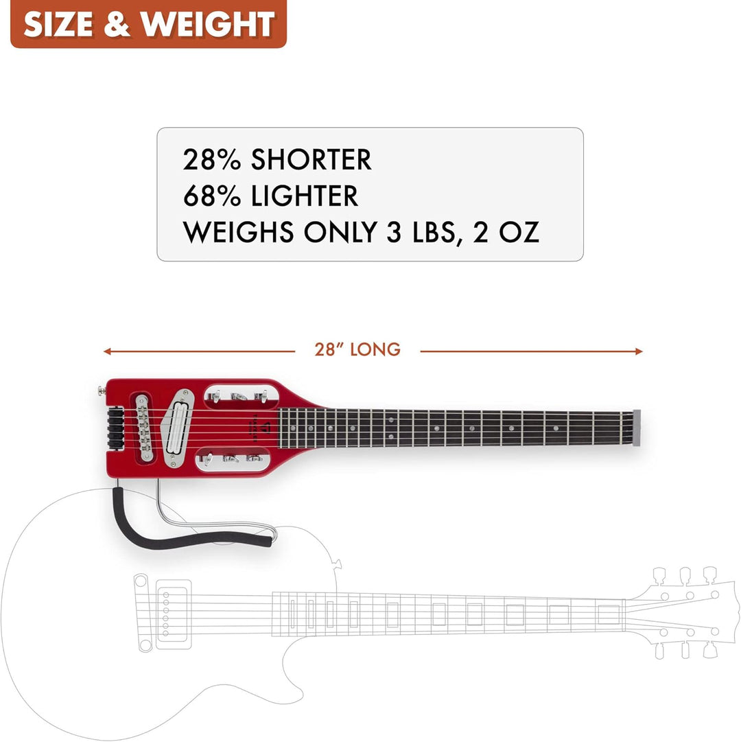 Traveler Guitar Ultraleichte Solid-Body E-Gitarre (ULE TRDG), Torino Red Torino Rot Guitar Griffbret
