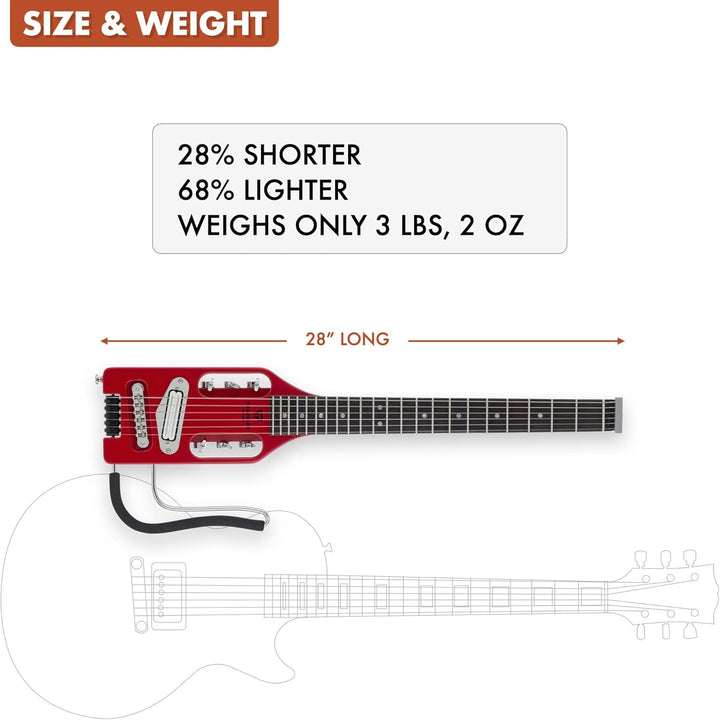 Traveler Guitar Ultraleichte Solid-Body E-Gitarre (ULE TRDG), Torino Red Torino Rot Guitar Griffbret
